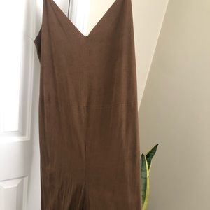 Suede brown jumpsuit